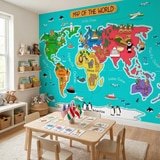 Fotomurali : Mappa del mondo per bambini 19