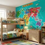 Fotomurali : Mappa del mondo per bambini 3