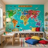 Fotomurali : Mappa del mondo per bambini 4