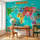 Fotomurali : Mappa del mondo per bambini 7