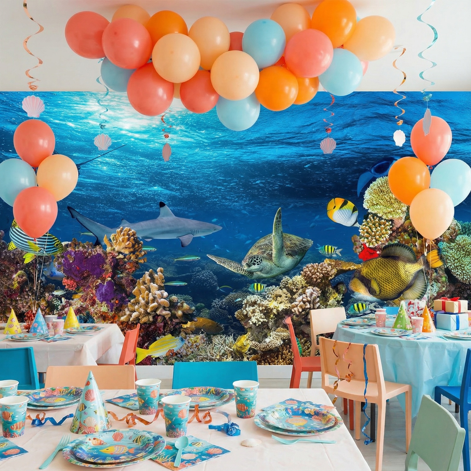 Fotomurali : Tartaruga nelle correnti marine