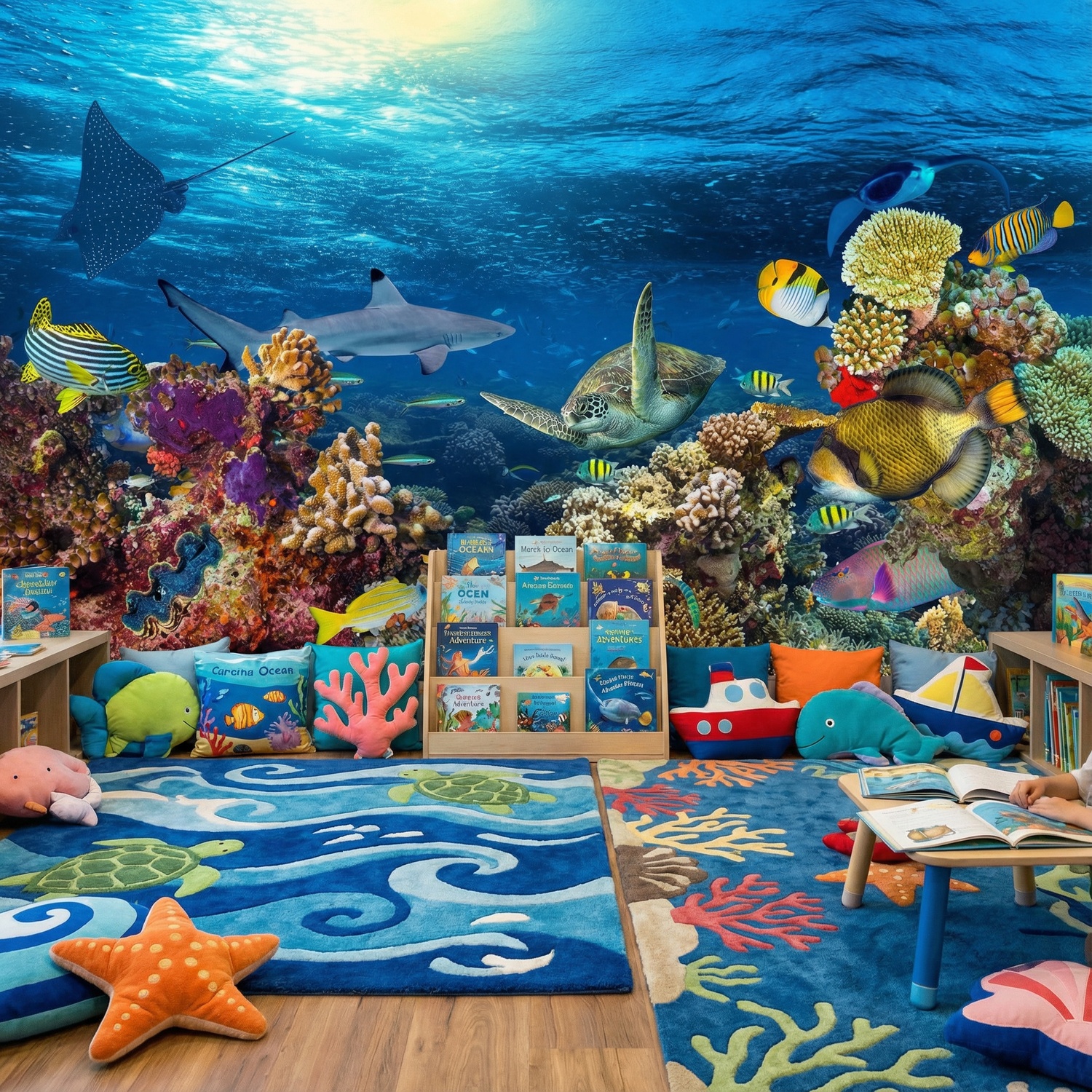 Fotomurali : Tartaruga nelle correnti marine