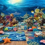 Fotomurali : Tartaruga nelle correnti marine 10