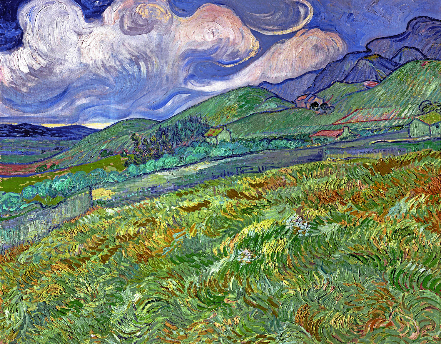 Fotomurali : Paesaggio di Saint-R&eacute;my, Van Gogh
