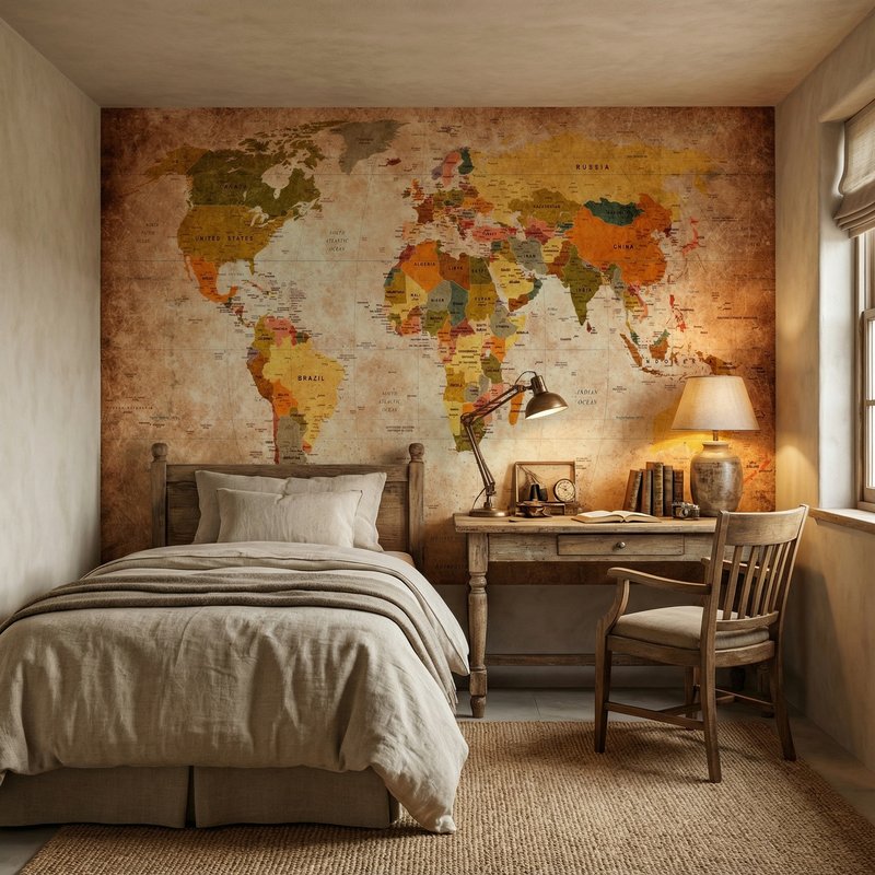 Fotomurali : Mappa del mondo vintage stile atlante 0