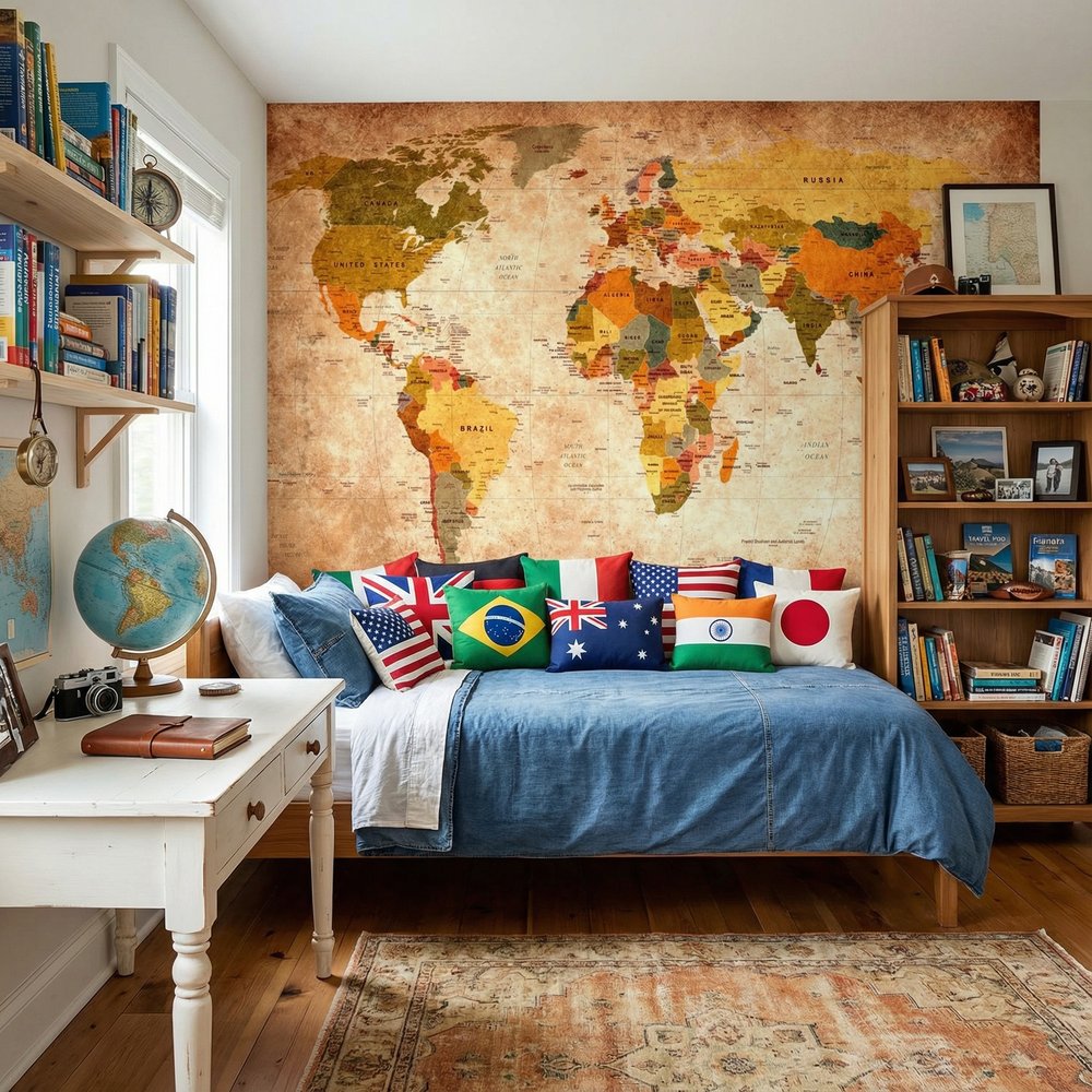 Fotomurali : Mappa del mondo vintage stile atlante