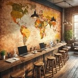 Fotomurali : Mappa del mondo vintage stile atlante 13