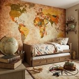 Fotomurali : Mappa del mondo vintage stile atlante 3