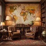 Fotomurali : Mappa del mondo vintage stile atlante 6