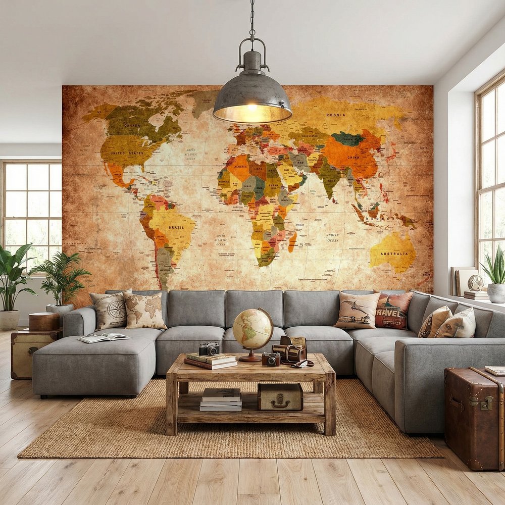 Fotomurali : Mappa del mondo vintage stile atlante