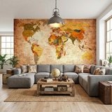 Fotomurali : Mappa del mondo vintage stile atlante 7