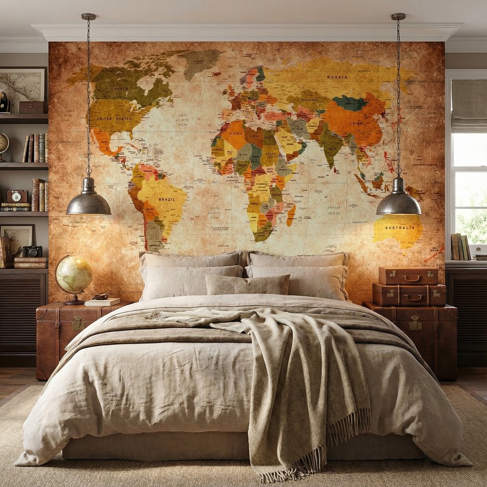 Fotomurali : Mappa del mondo vintage stile atlante