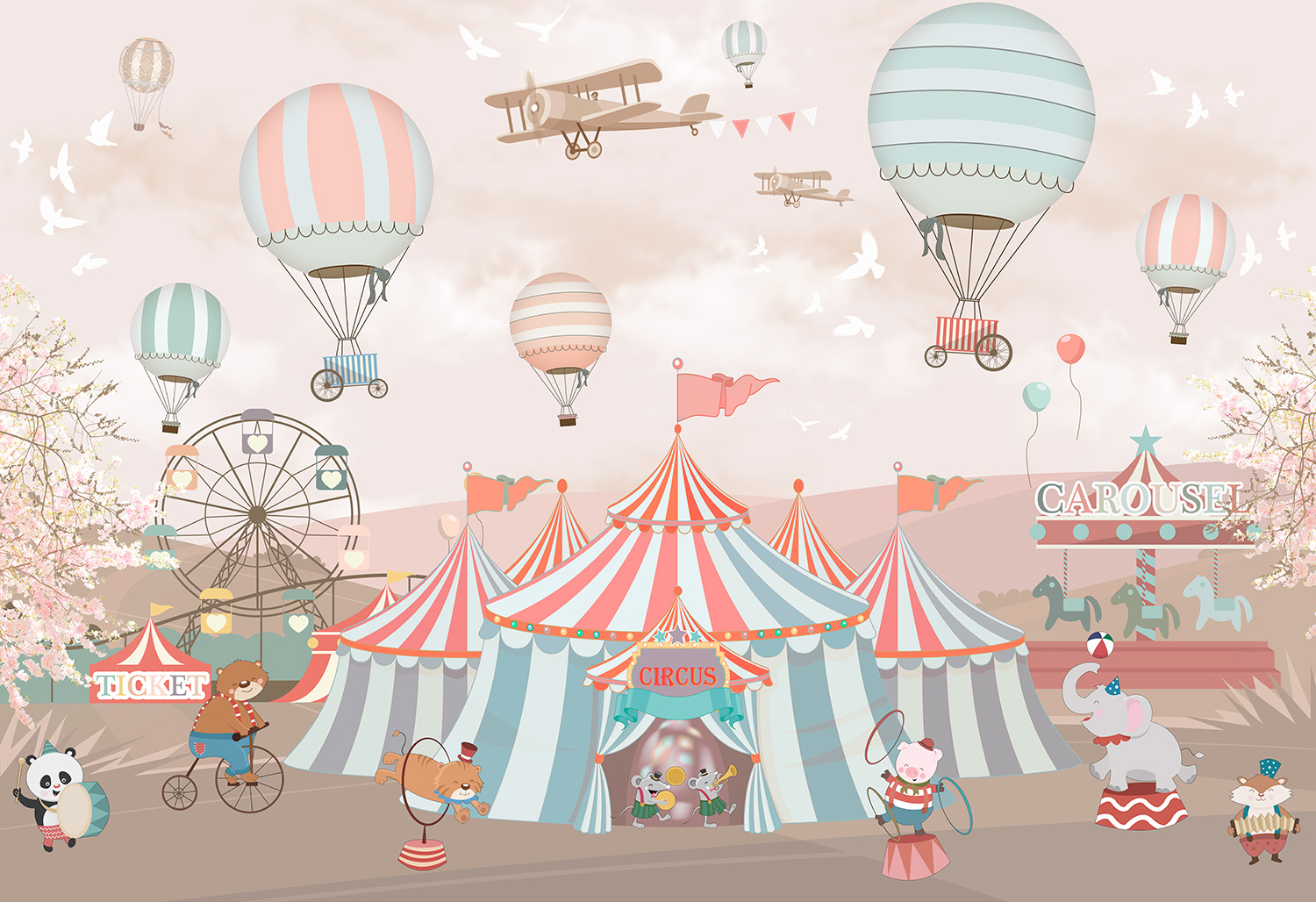 Fotomurali : Grande circo animale