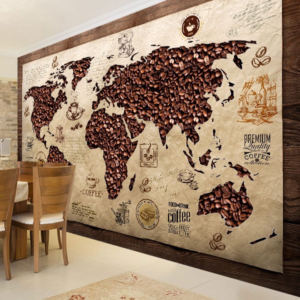 Fotomurali : Mappa del mondo del caffè 0