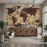 Fotomurali : Mappa del mondo del caff&egrave; 5