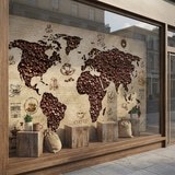 Fotomurali : Mappa del mondo del caff&egrave; 10