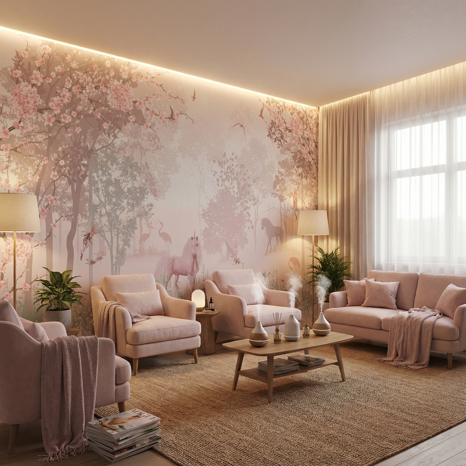 Fotomurali : Unicorno nella foresta 