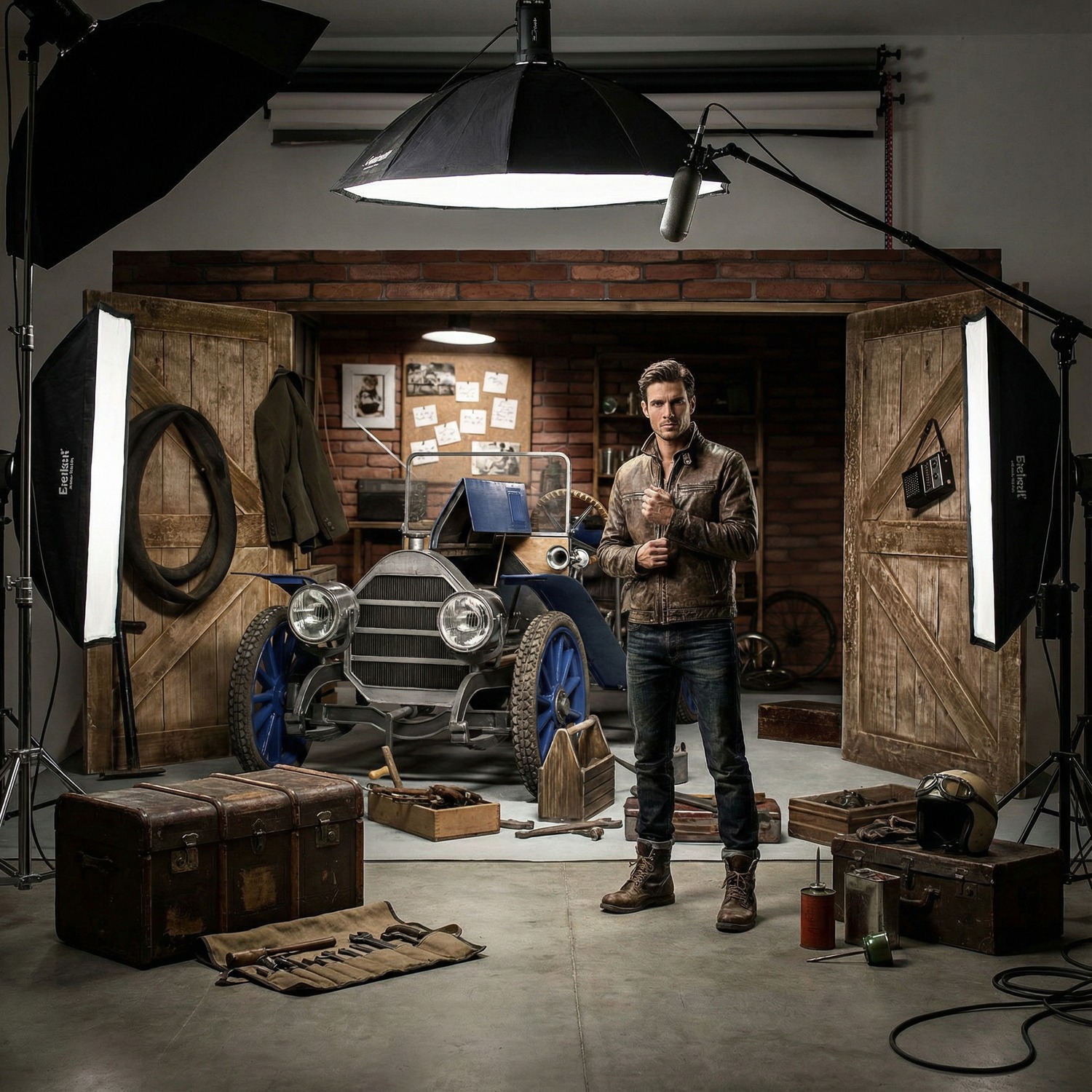 Fotomurali : Vecchia auto in garage