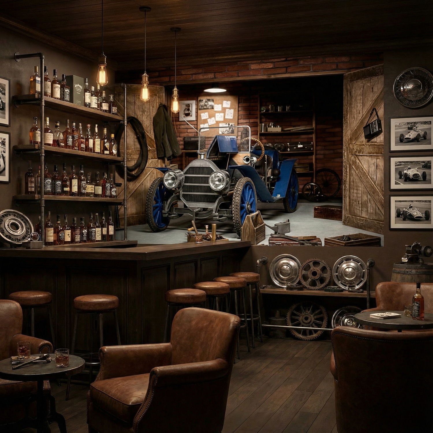 Fotomurali : Vecchia auto in garage