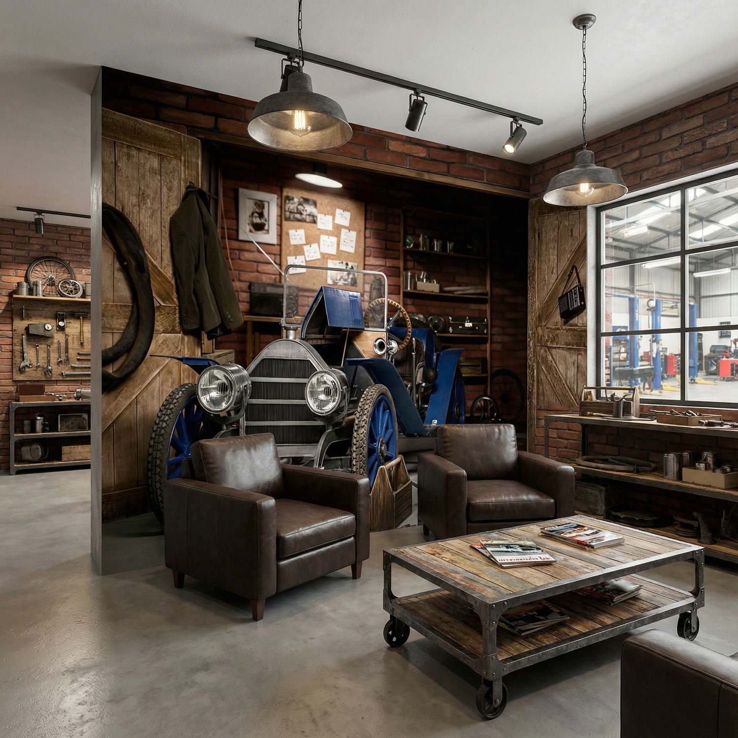 Fotomurali : Vecchia auto in garage