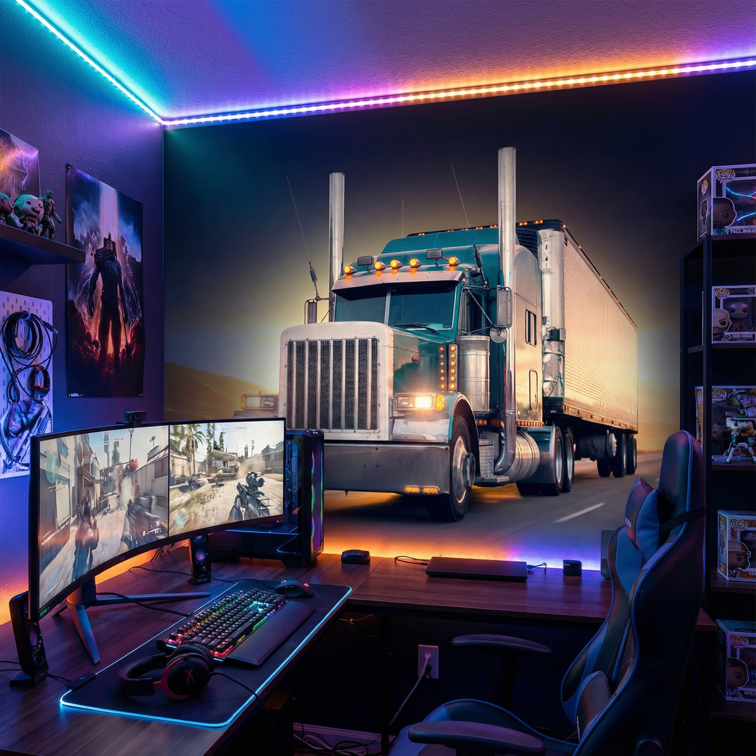 Fotomurali : Camion sulla strada