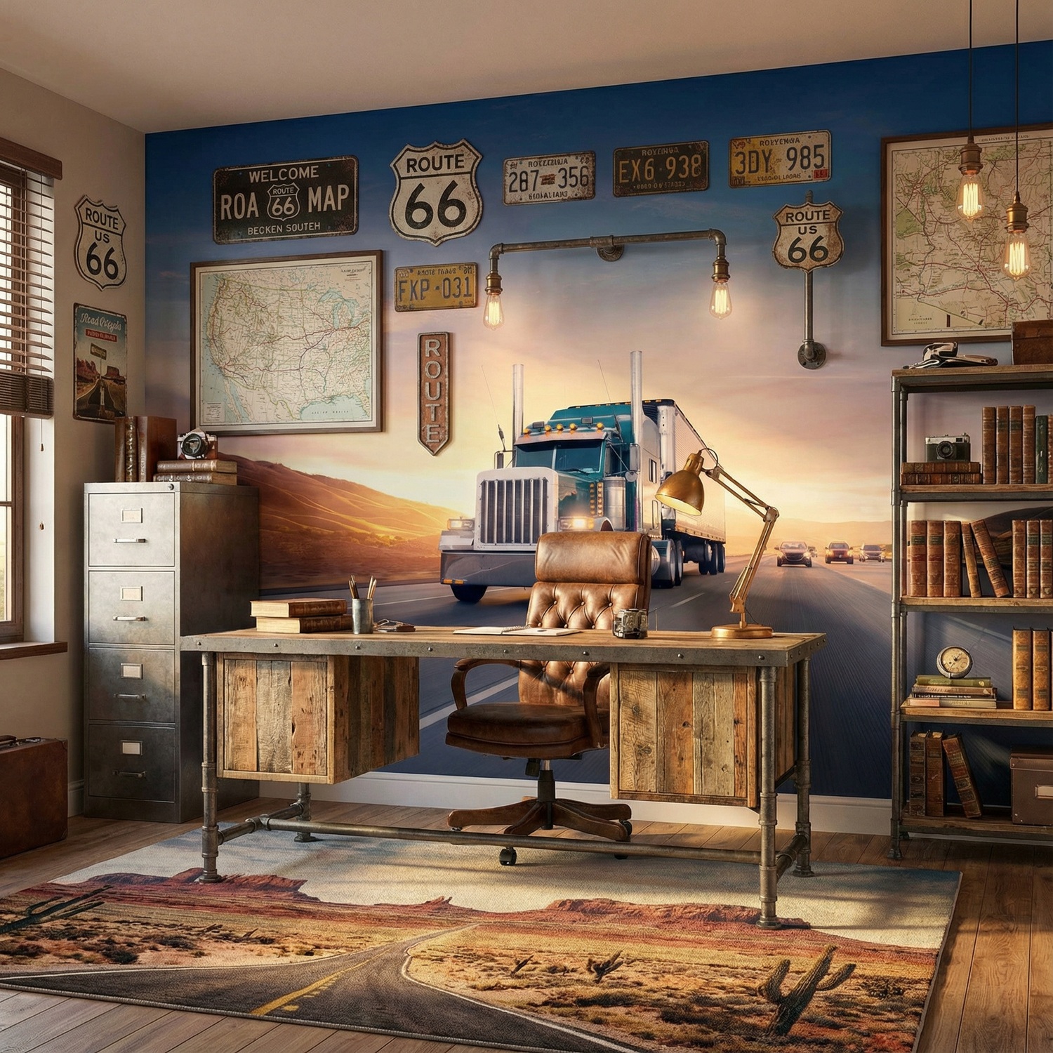 Fotomurali : Camion sulla strada