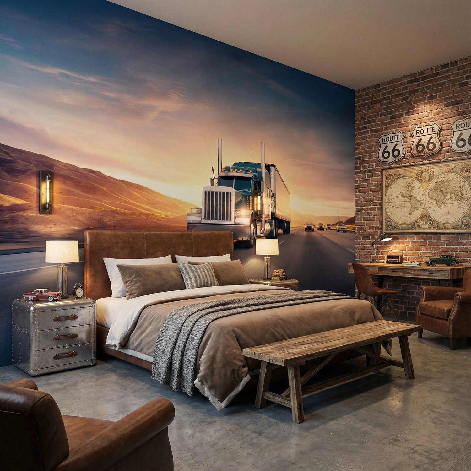 Fotomurali : Camion sulla strada