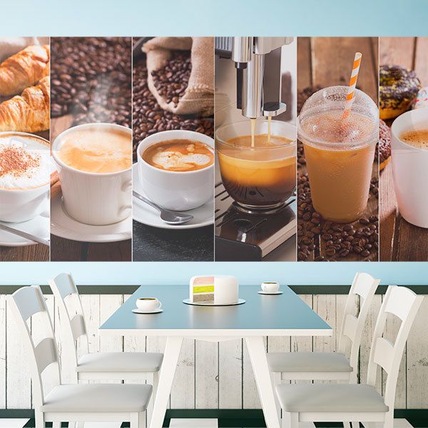 Fotomurali : Collage di caffè e colazione