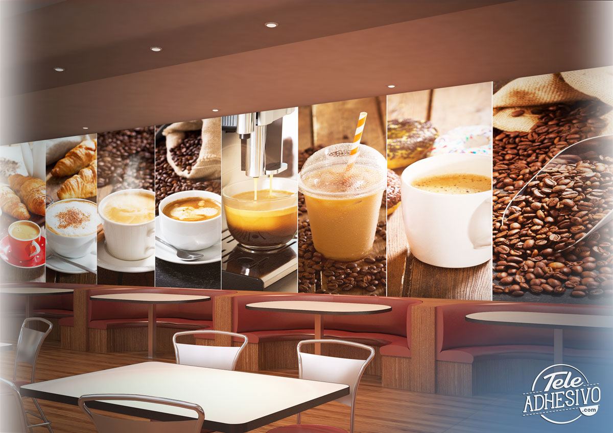 Fotomurali : Collage di caffè e colazione