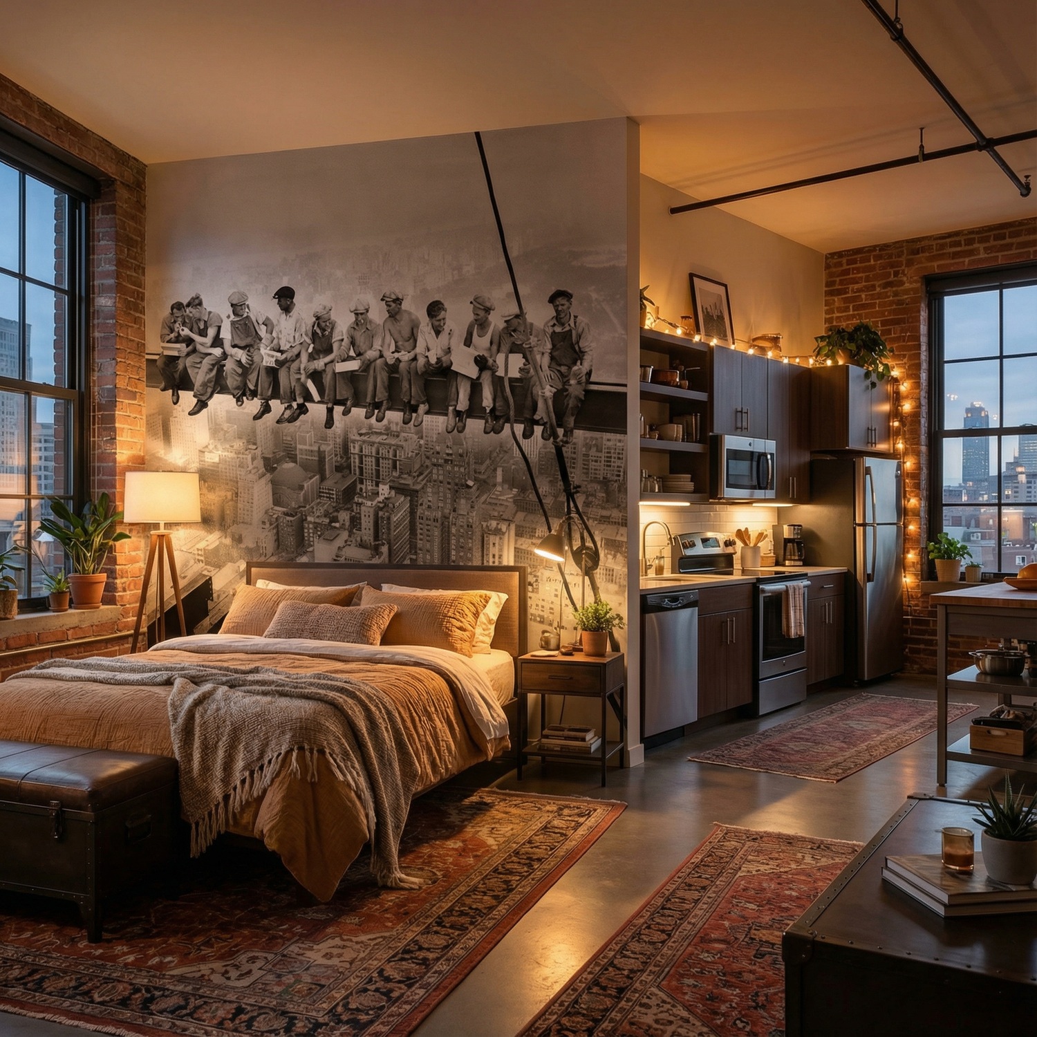 Fotomurali : Lavoratori sulla trave