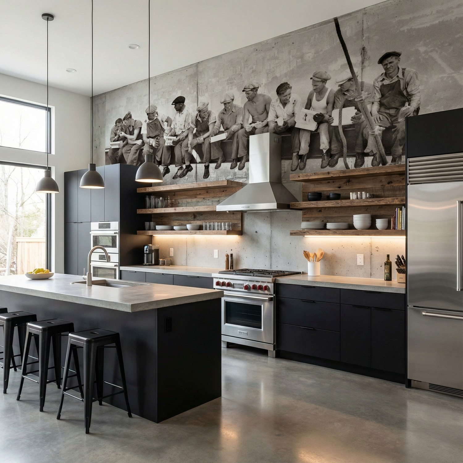 Fotomurali : Lavoratori sulla trave