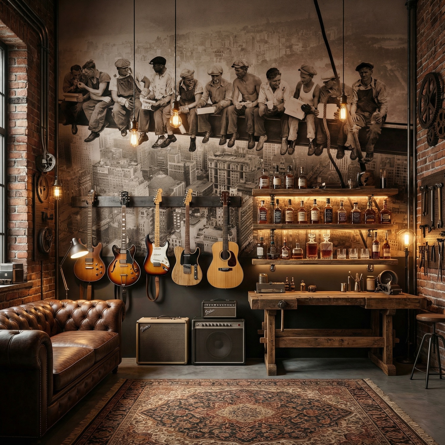 Fotomurali : Lavoratori sulla trave