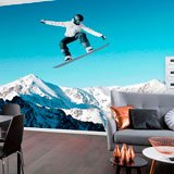 Fotomurali : Salto con lo snowboard 2