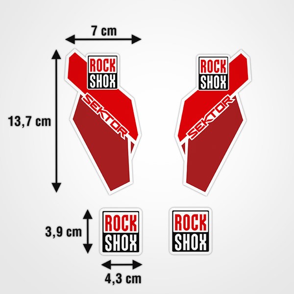 Adesivi per Auto e Moto: Set 4x forcella bicicletta Rock Shox sektor 1