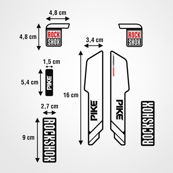 Adesivi per Auto e Moto: Forcelle della bicicletta di Rock Shox Pike su bia