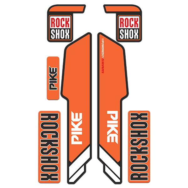 Adesivi per Auto e Moto: Forcella per bicicletta Rock Shox Pike in arancion