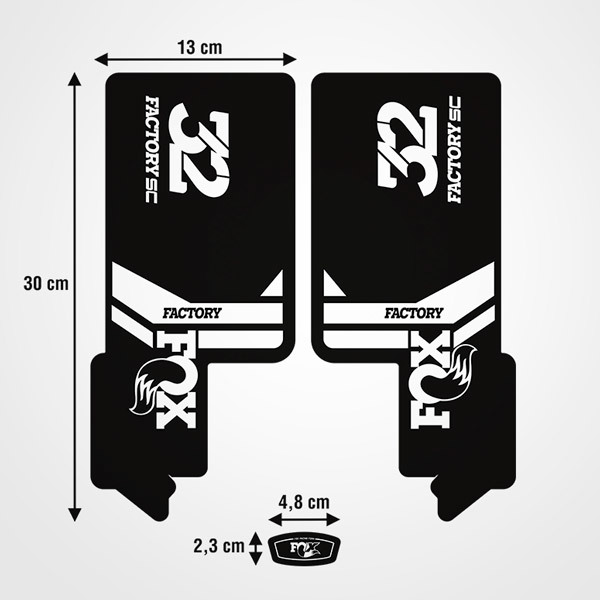 Adesivi per Auto e Moto: Kit forcella Fox Factory SC 32