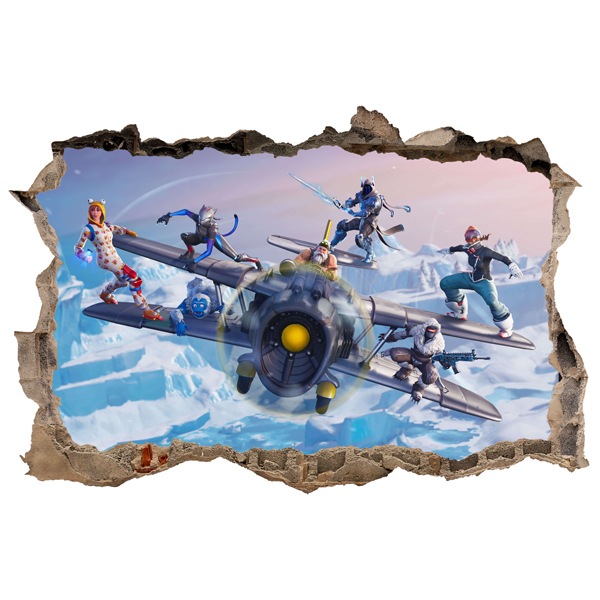 Adesivi Murali: Buco Fortnite Aereo