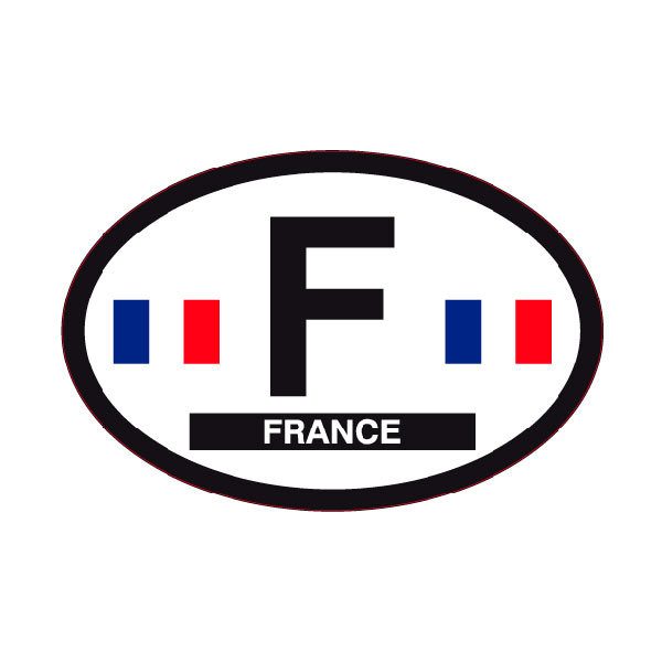 Adesivi per Auto e Moto: Bandiera ovale Francia F