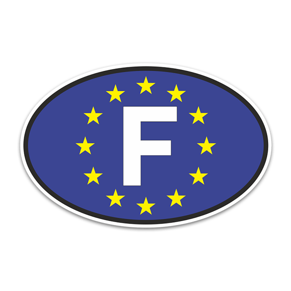 Adesivi per Auto e Moto: Francia Unione Europea ovale