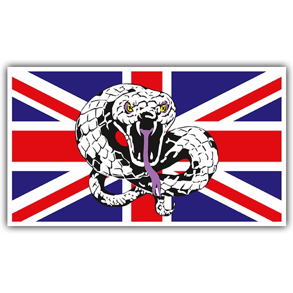 Adesivi per Auto e Moto: Regno Unito Bandiera e serpente