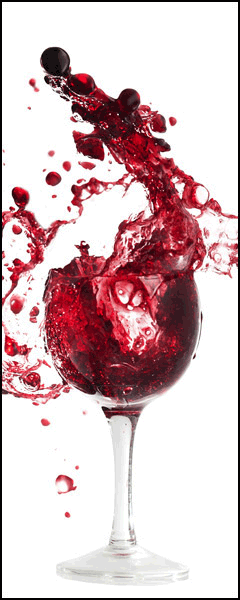 Adesivi Murali: Bicchiere di vino rosso