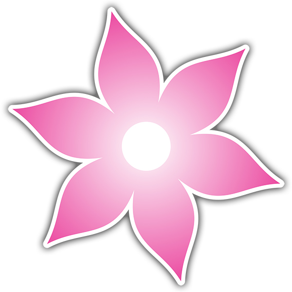 Adesivi per Auto e Moto: Fiore Bianco e Rosa