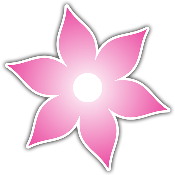Adesivi per Auto e Moto: Fiore Bianco e Rosa