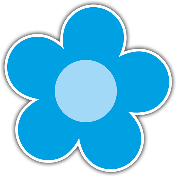 Adesivi per Auto e Moto: Fiore in Sfumature di Blu