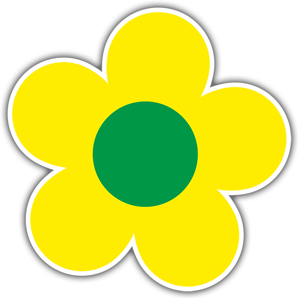 Adesivi per Auto e Moto: Fiore Giallo e Verde