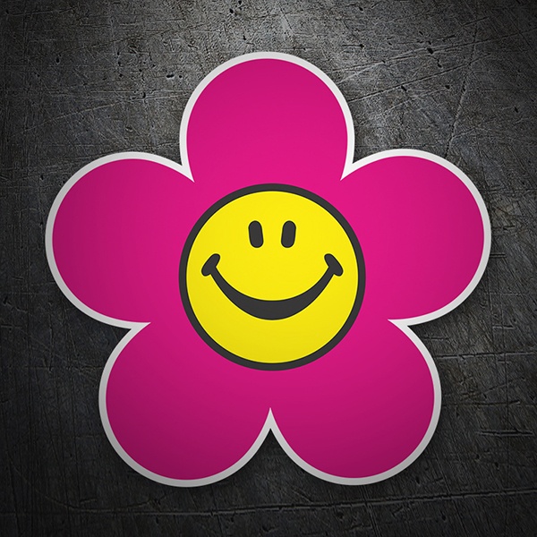 Adesivi per Auto e Moto: Fiore Rosa Smiley