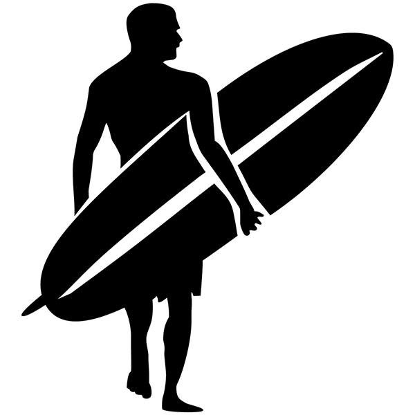 Adesivi per Auto e Moto: Surfista sulla riva