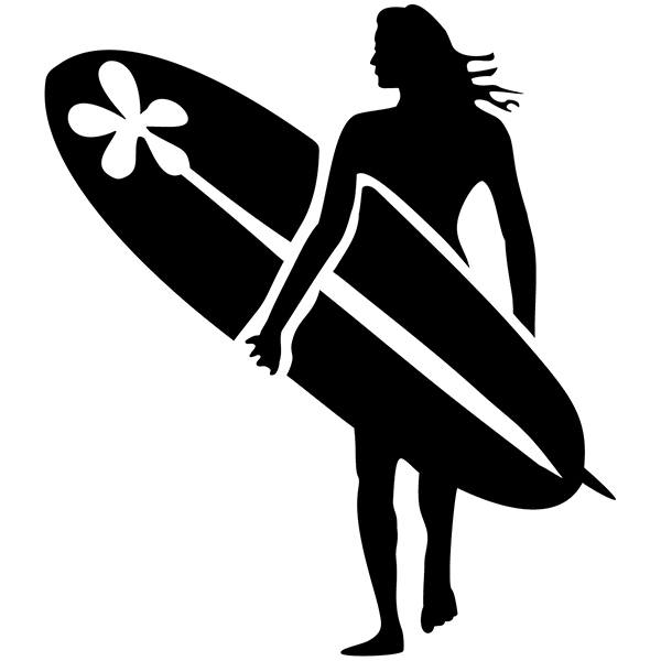 Adesivi per Auto e Moto: Ragazza surfista