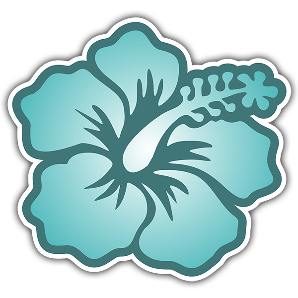 Adesivi per Auto e Moto: Flor surfFiore hawaiano Ibisco 0